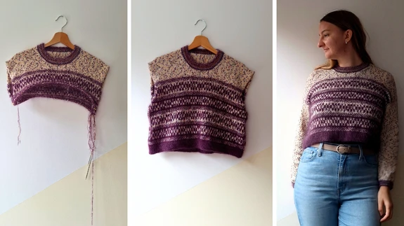 Mohäär on liiga tujukas üles harutamiseks, aga väikesed vead kampsuni kandmist Živile arvates ei sega. Ka selles Johanne Loopi kampsunis (disain: Maja Kløvdal, @otherloops) on mõned vead sees, mida autor teab